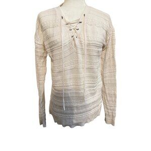 Orvis Women's Knitted Top Tunic Sweater Lace-Up Front Size Small